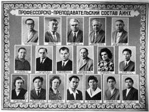 Профессорско-преподавательский состав АИНХ, 1986г